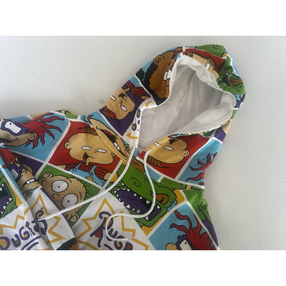 Nickelodeon RugRats Womens XL Hoodie Sweatshirt Cropped‎ All Over Graphic